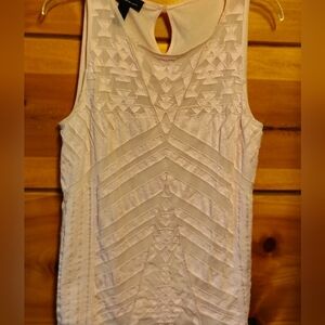White Textured Sleeveless Top
